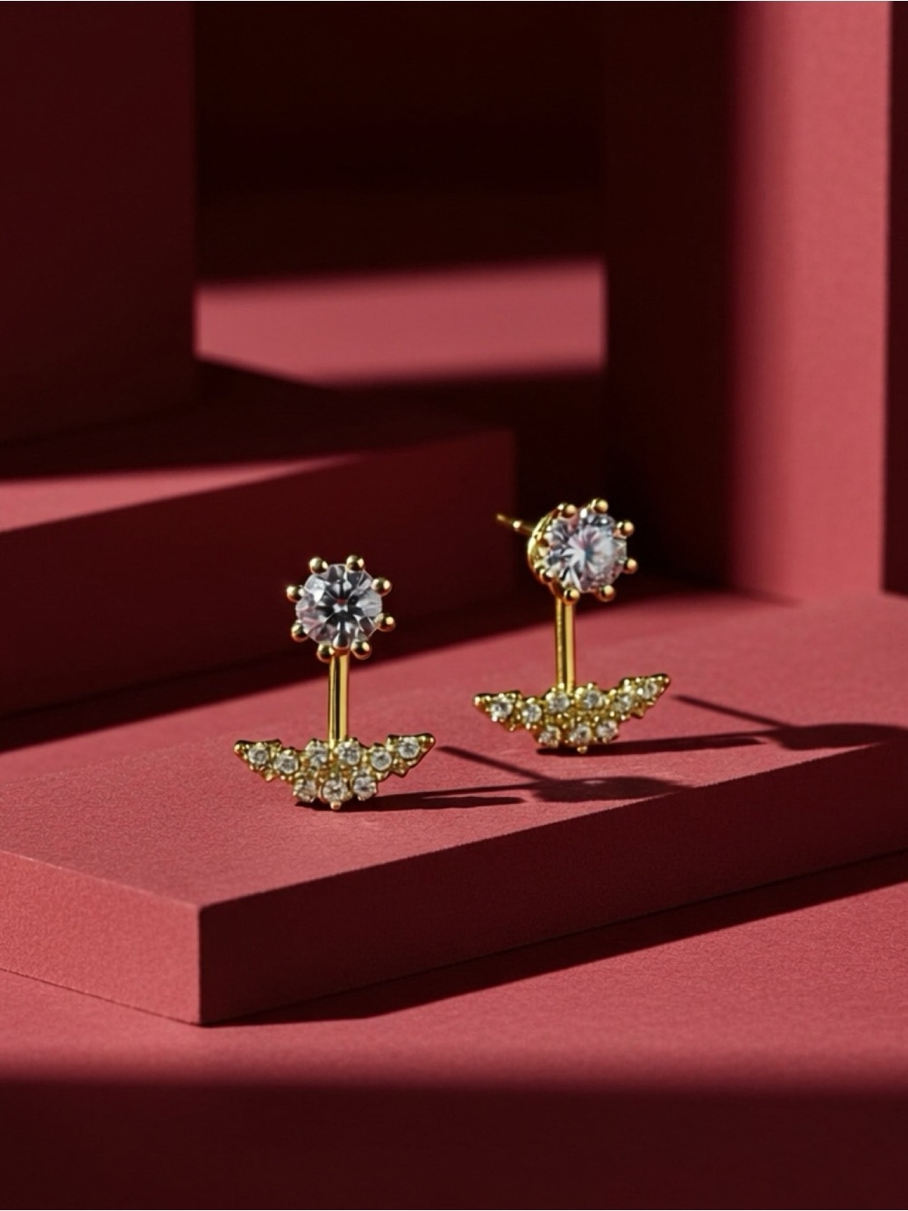 Silver Rhinestone Stud Earrings